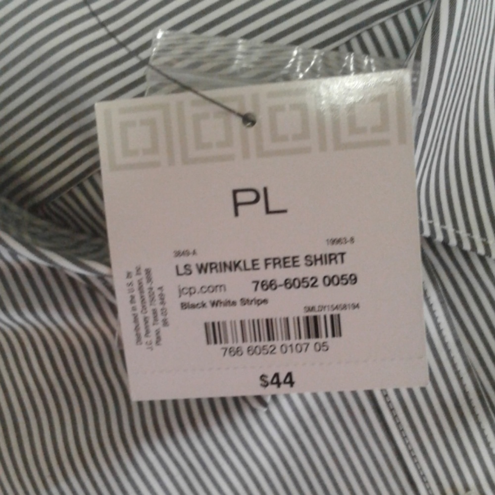 NWT Liz Claiborne blue and white long sleeve top - Picture 3 of 8